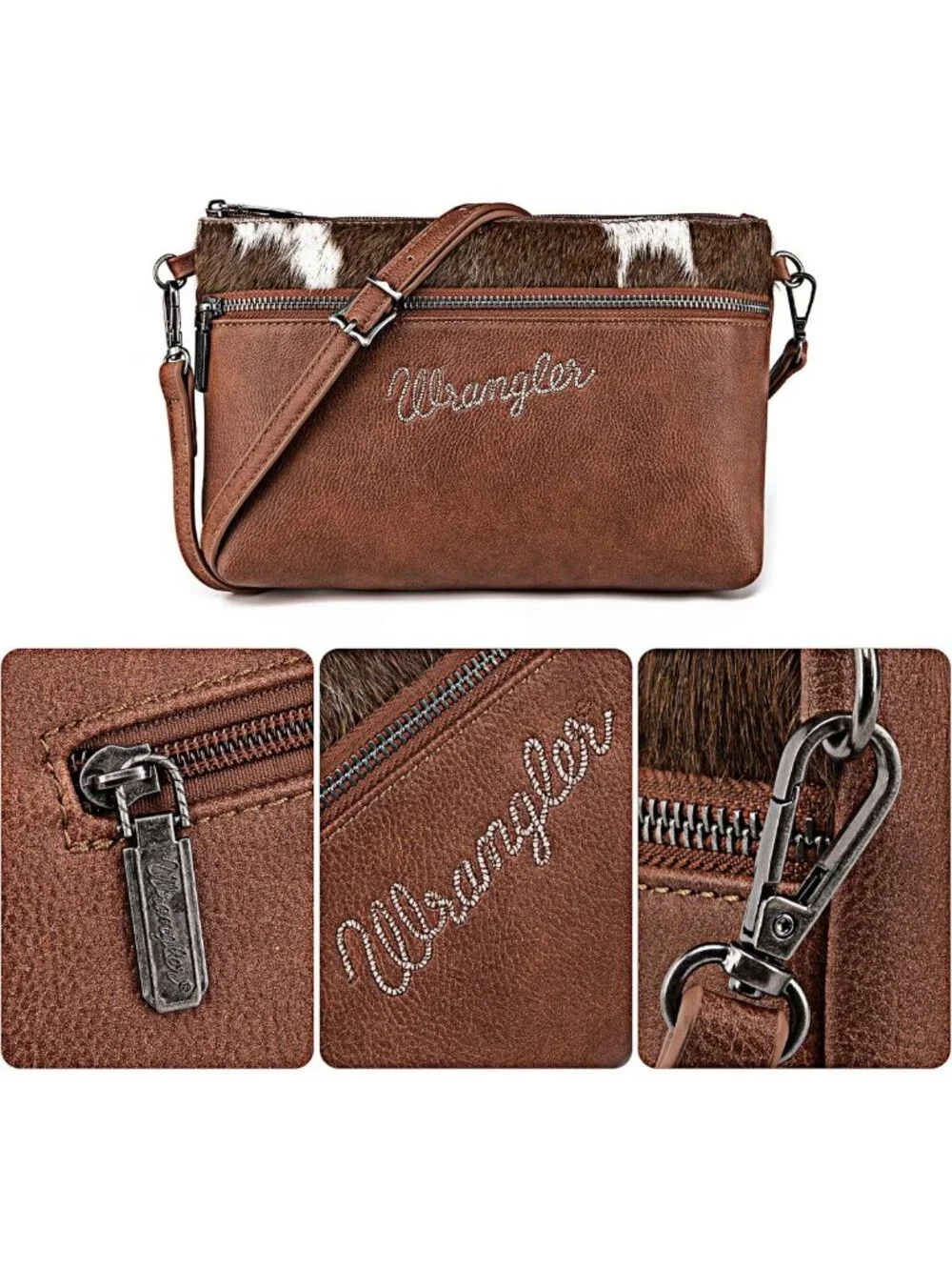Stylish Western Cowhide Crossbody Bag for Women | Chic Clutch & Wristlet Purse